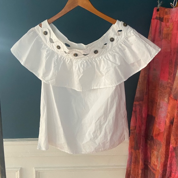 J. Crew Hoax Off The Shoulder Cotton Poplin Blouse - Picture 6 of 10